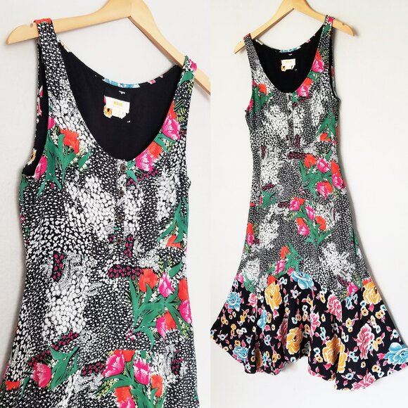 Anthropologie Maeve Violette Floral Midi Dress 4 Slip Romantic Vibrant Boho $168 - Picture 15 of 16